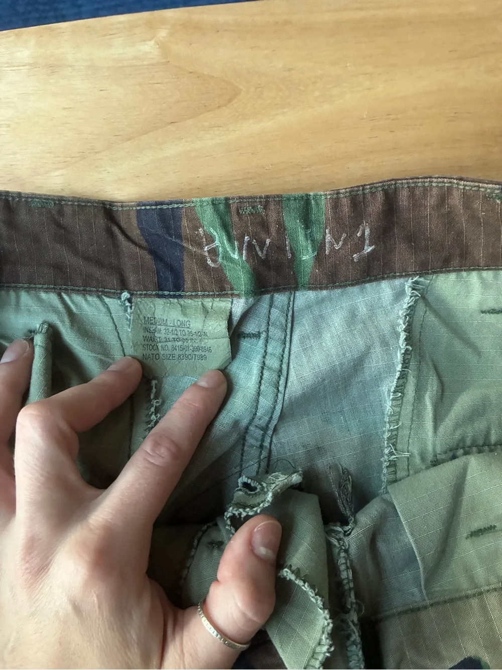Vintage USGI Military Woodland Camo BDU Cargo Pants Medium Long 32”